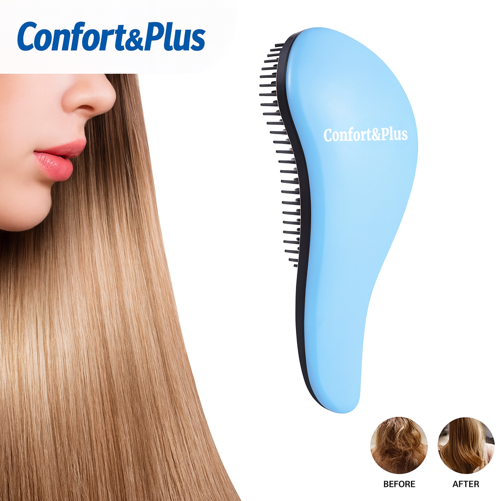 Duo Démêlage Éclat : Brosse Ergonomique & Peigne Scintillant