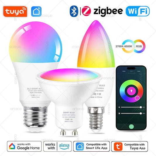Ampoule LED Intelligente Wi-Fi & Bluetooth Compatible Alexa et Google