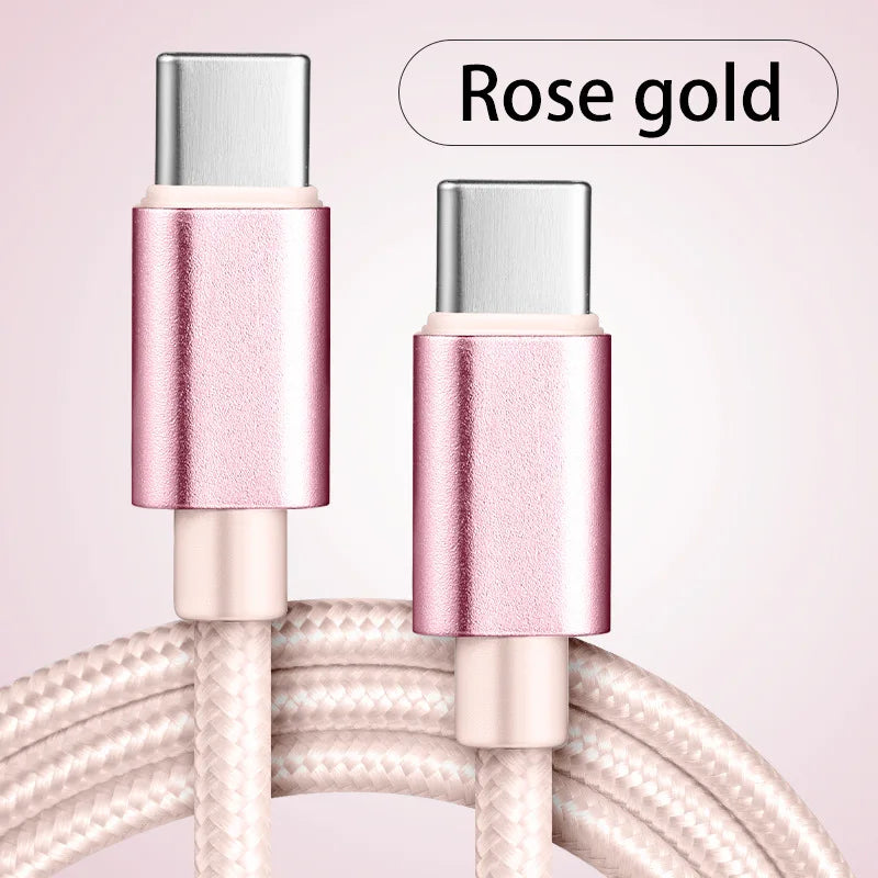Câble de Charge Rapide USB-C vers USB-C - 66W/5A - Nylon Tressé