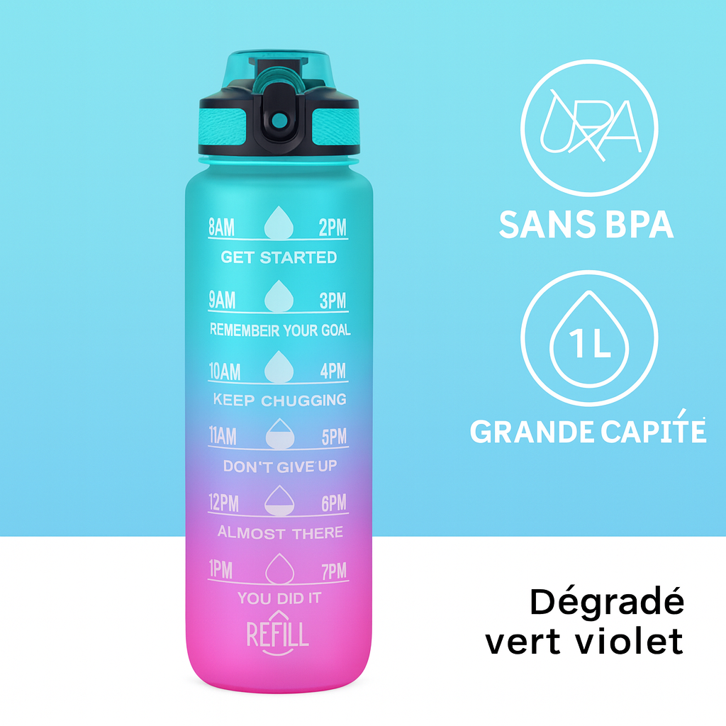 Gourde Isotherme 1L – Bouteille d’Eau Sport 18/8