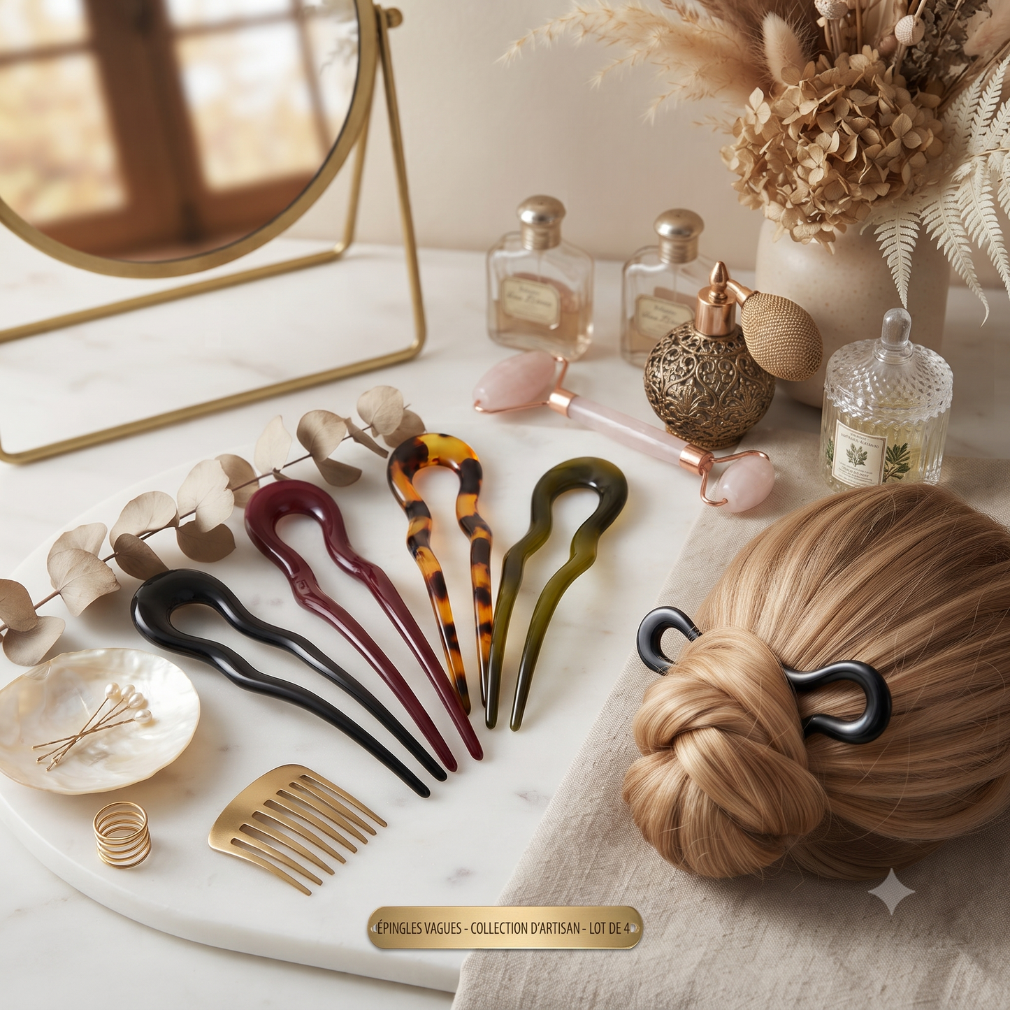 Pince à Cheveux Papillon Vintage en Acétate | Élégance et Confort