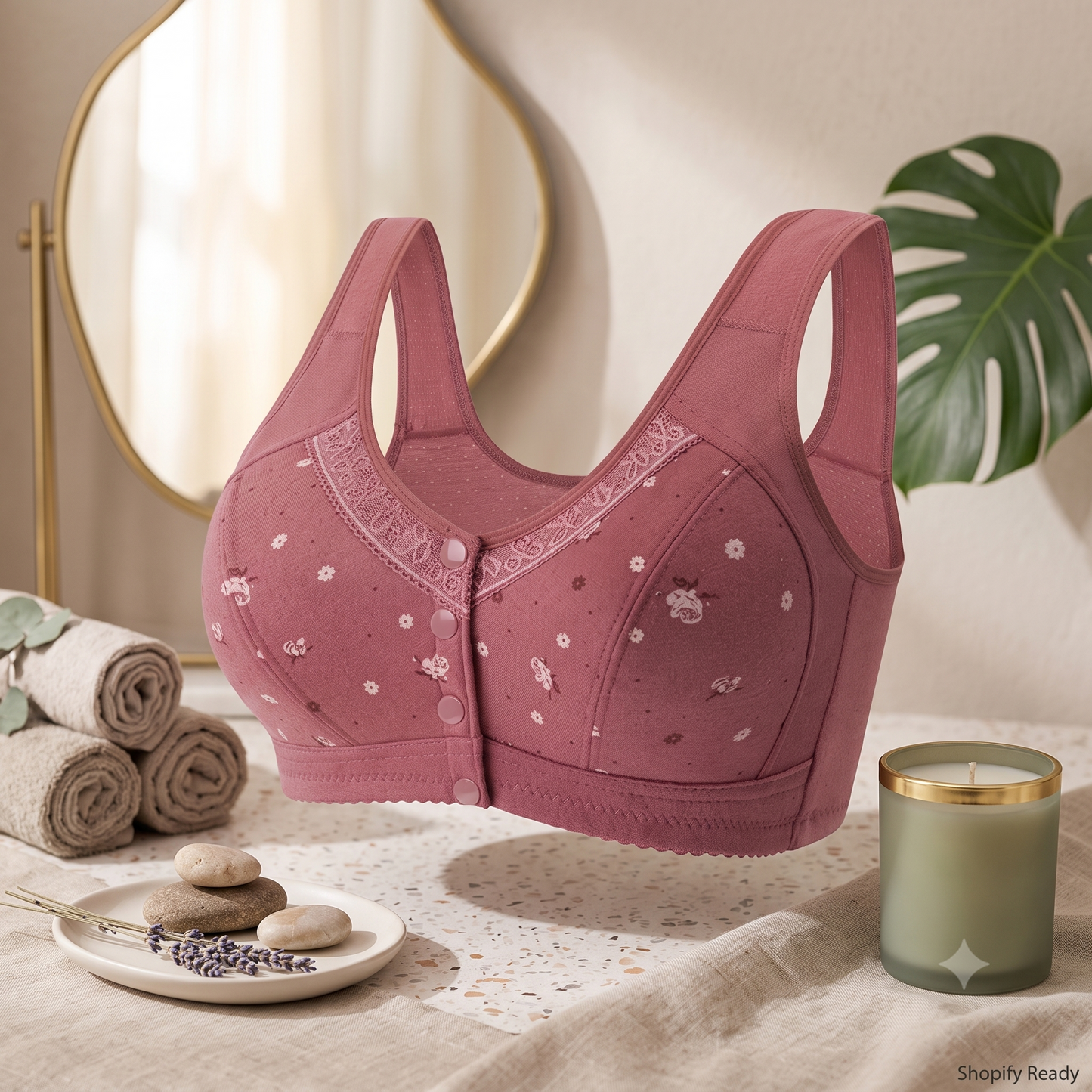 Soutien-Gorge Confort à Fermeture Frontale en Coton Doux