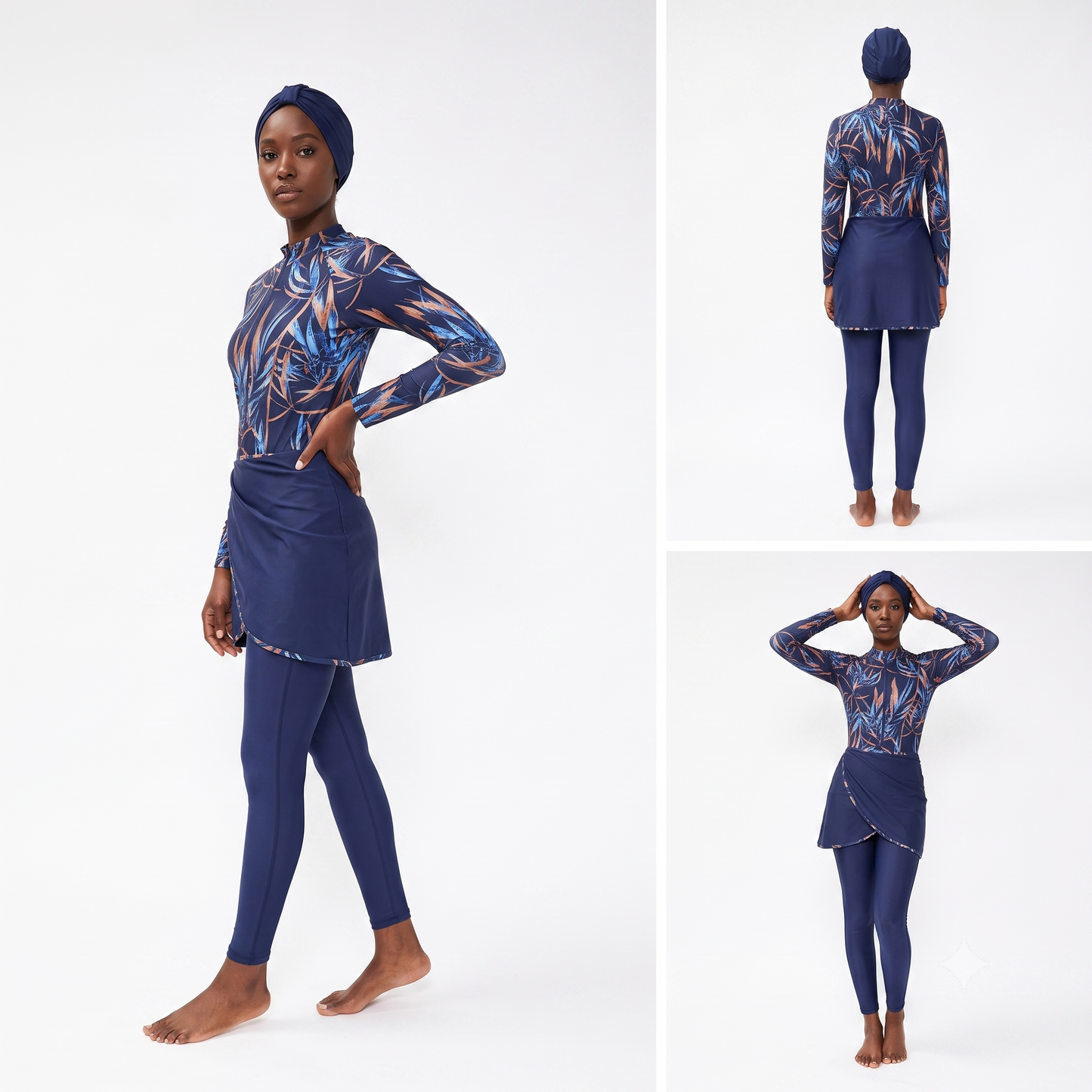 Burkini Modeste 3 Pièces — Maillot de Bain Couverture Totale