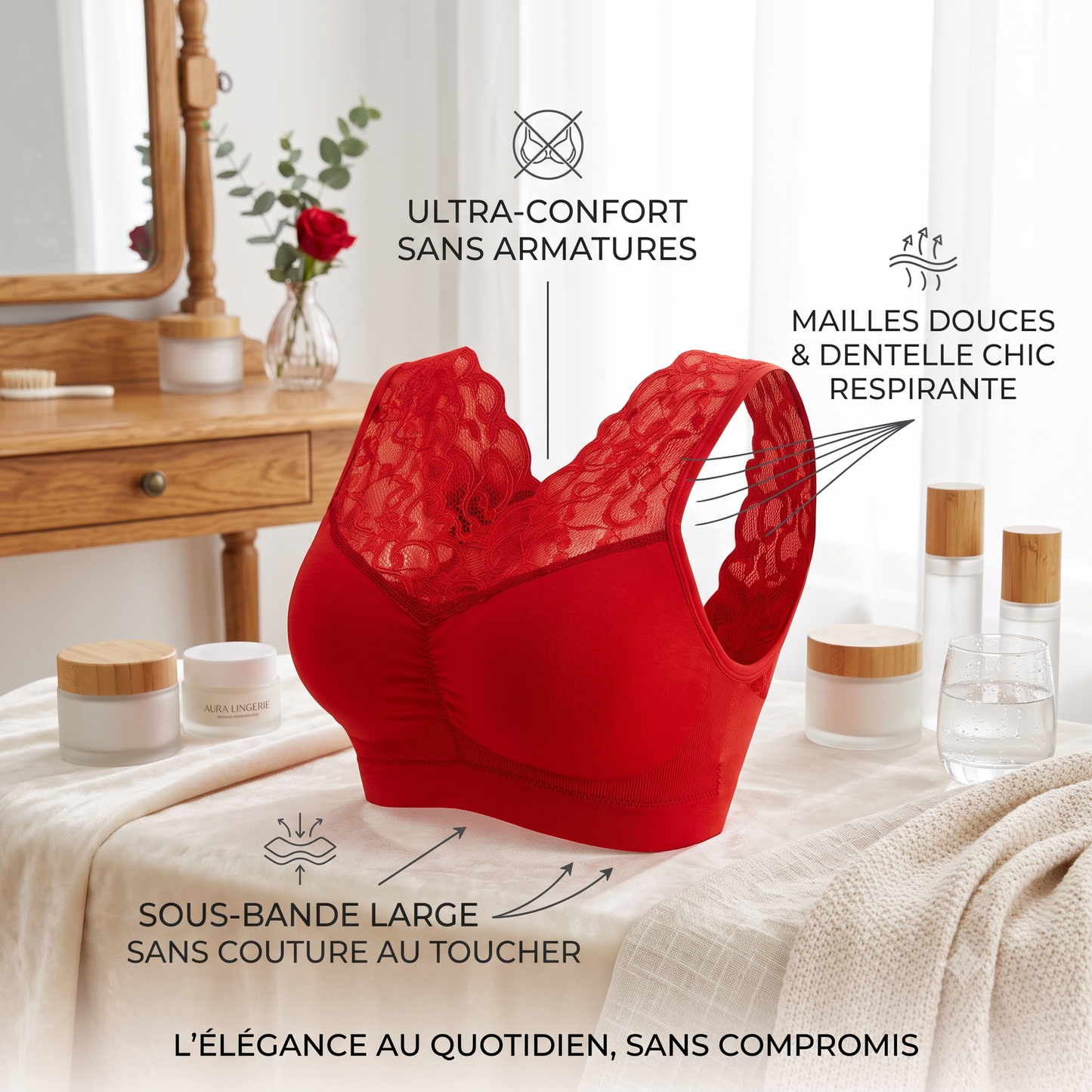 Soutien-Gorge Dentelle Push-Up Dentelle élégante & Sans armatures