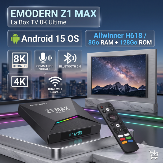 Boîtier TV Z1 Max Android 15 & Performance Ultra HD