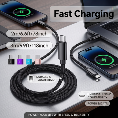 Câble de Charge Rapide USB-C vers USB-C - 66W/5A - Nylon Tressé