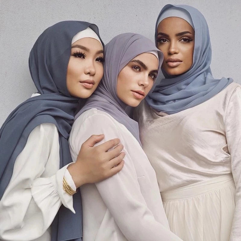 Foulard Mousseline Hijab uni pour Femme / Confort et Praticité