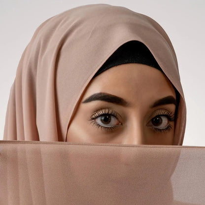 Foulard Mousseline Hijab uni pour Femme / Confort et Praticité