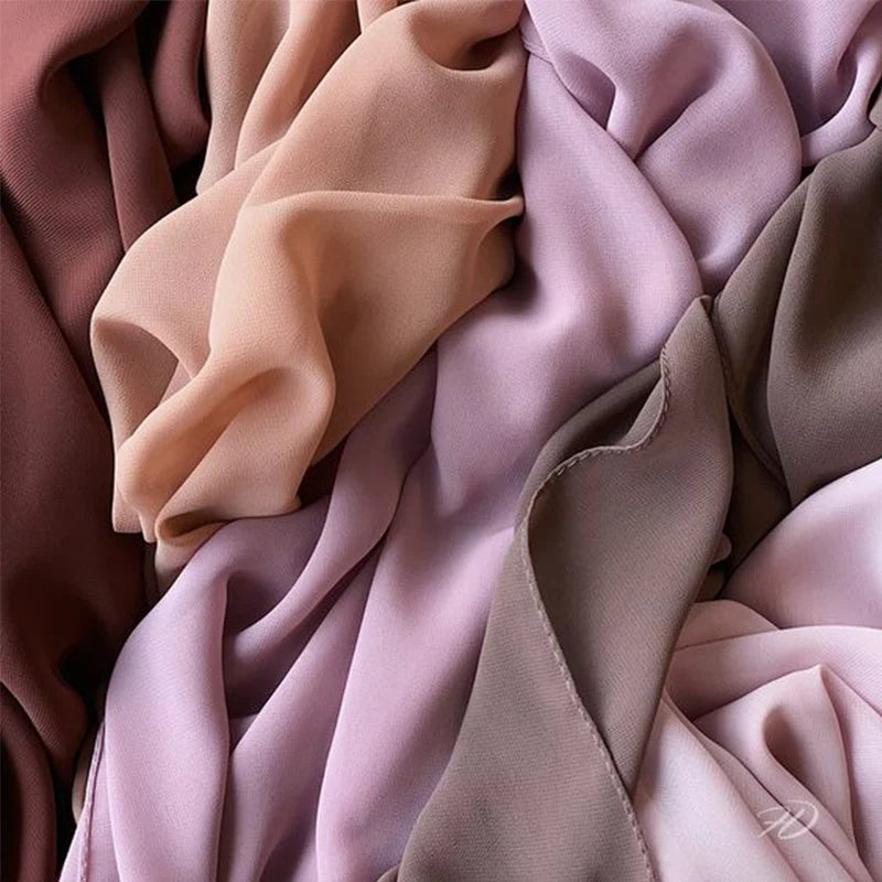Foulard Mousseline Hijab uni pour Femme / Confort et Praticité