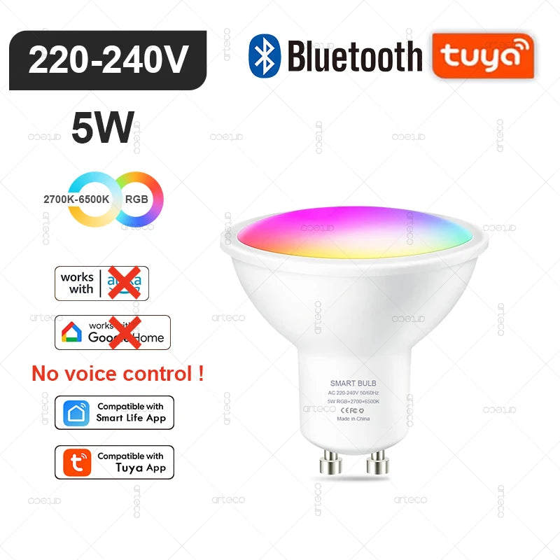 Ampoule LED Intelligente Wi-Fi & Bluetooth Compatible Alexa et Google