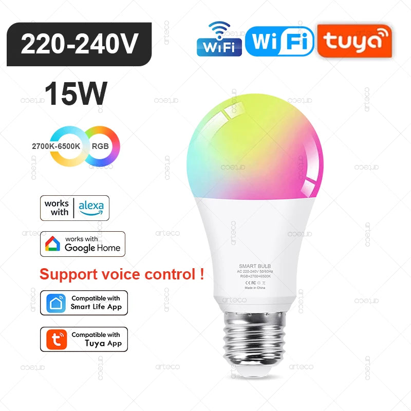 Ampoule LED Intelligente Wi-Fi & Bluetooth Compatible Alexa et Google