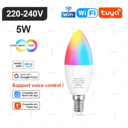 Ampoule LED Intelligente Wi-Fi & Bluetooth Compatible Alexa et Google