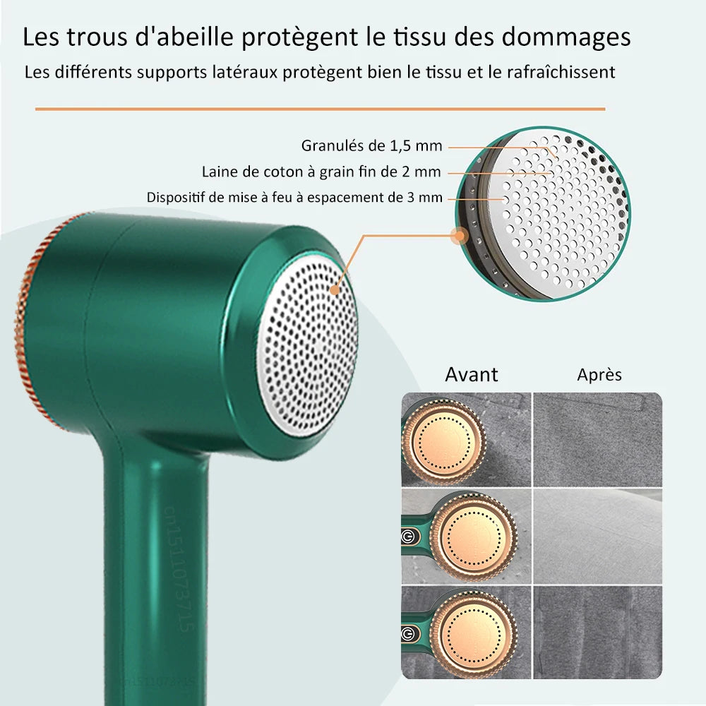 Rasoir Anti-Peluches Électrique Rechargeable