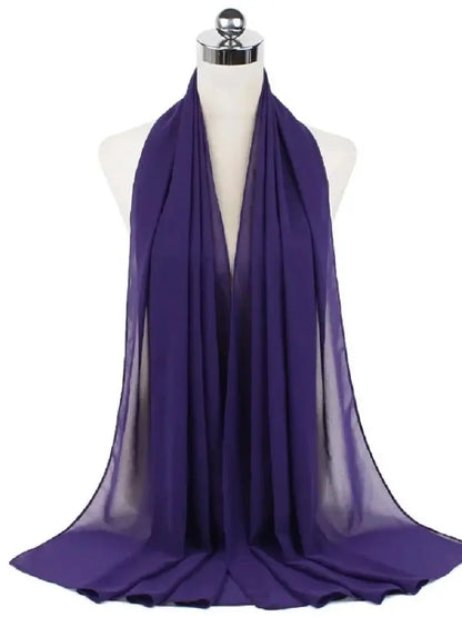 Foulard Mousseline Hijab uni pour Femme / Confort et Praticité