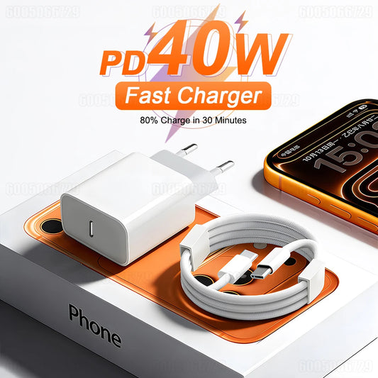 Chargeur Rapide USB-C 40 W Compatible iPhone