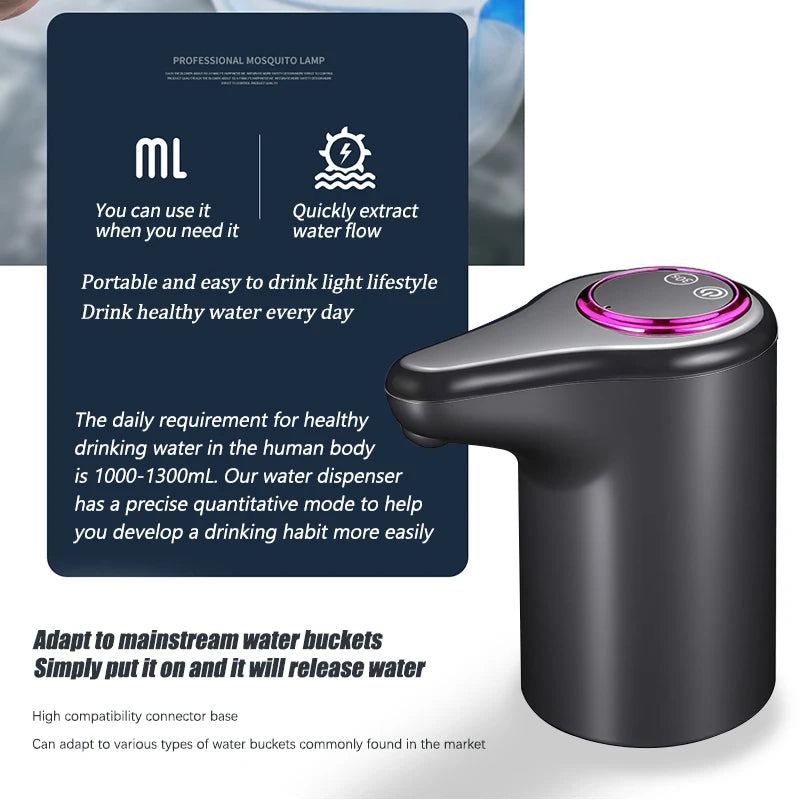 Pompe à Eau Électrique – Distributeur Automatique pour Seau | Recharge USB