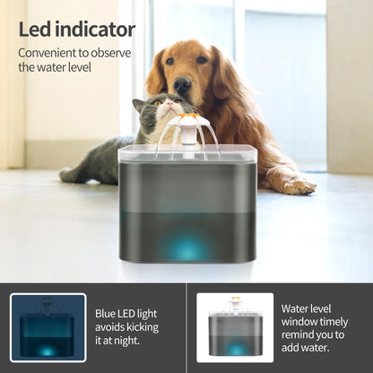 Fontaine à Eau Intelligente (2L) – Ultra-Silencieuse avec LED