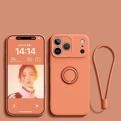 Coque Magnétique en Silicone Liquide avec Anneau de Support