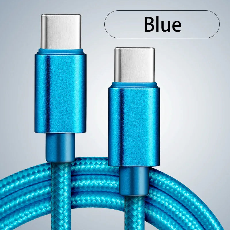 Câble de Charge Rapide USB-C vers USB-C - 66W/5A - Nylon Tressé