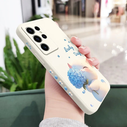 Coque de Protection "Chat en Soie Bleue" – Élégance & Protection Samsung Galaxy