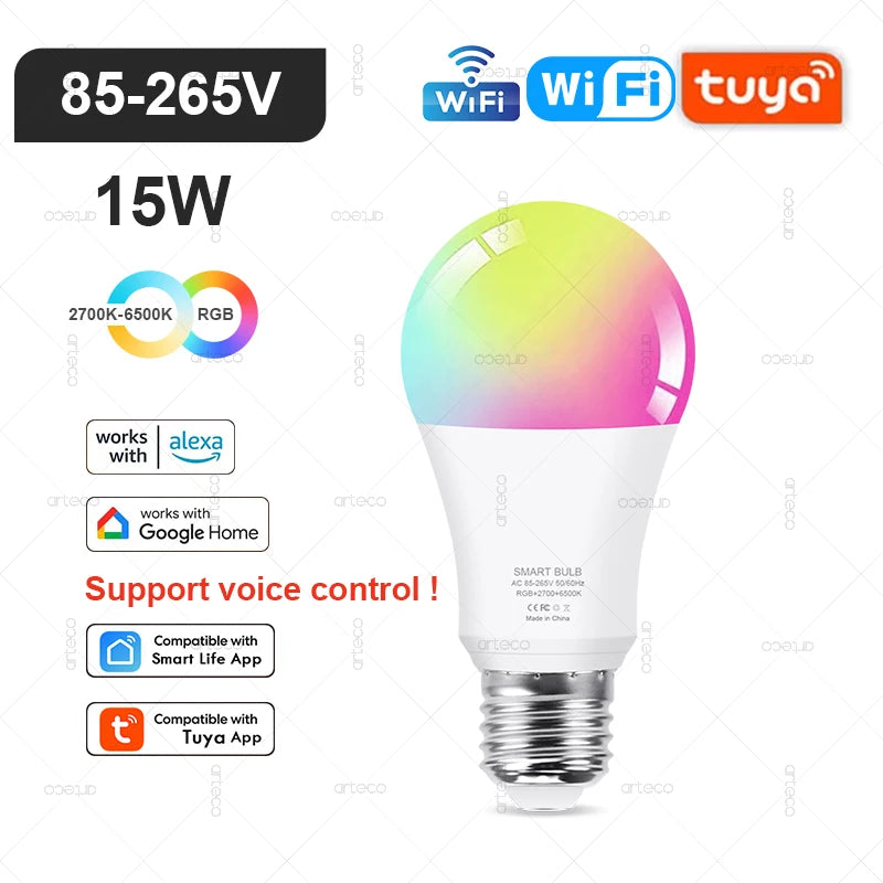 Ampoule LED Intelligente Wi-Fi & Bluetooth Compatible Alexa et Google