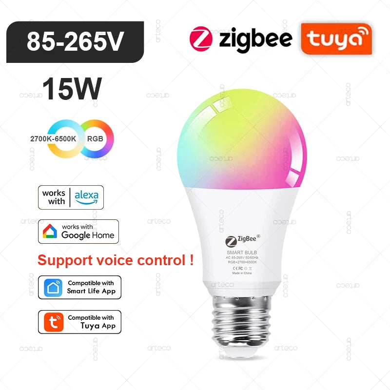 Ampoule LED Intelligente Wi-Fi & Bluetooth Compatible Alexa et Google