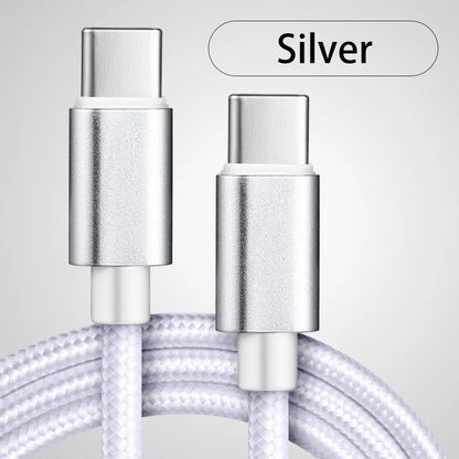Câble de Charge Rapide USB-C vers USB-C - 66W/5A - Nylon Tressé