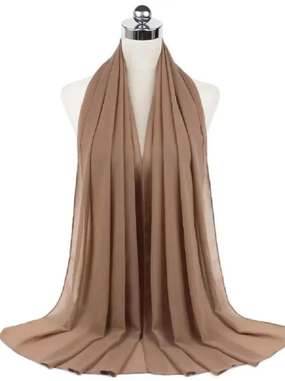 Foulard Mousseline Hijab uni pour Femme / Confort et Praticité