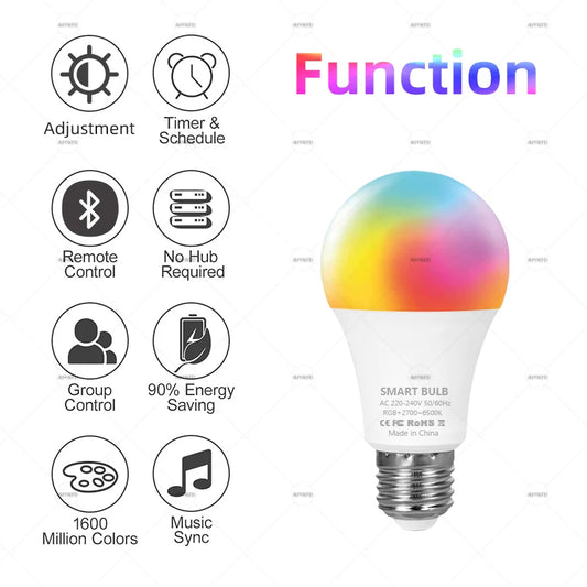 Ampoule LED Bluetooth Intelligente RGB 15W / 18W Compatible Smart Life
