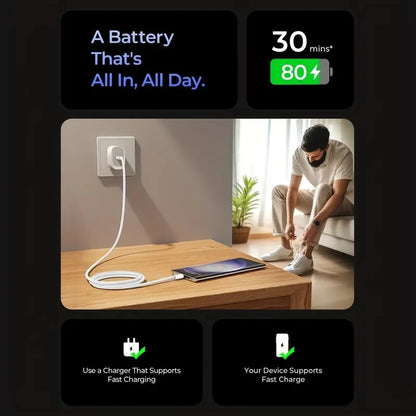 Câble USB-C Tressé Charge Rapide 60W PD pour iPhone 15/16/17