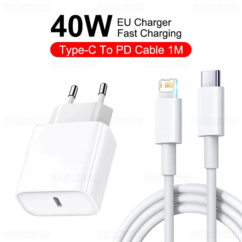 Chargeur Rapide USB-C 40 W Compatible iPhone