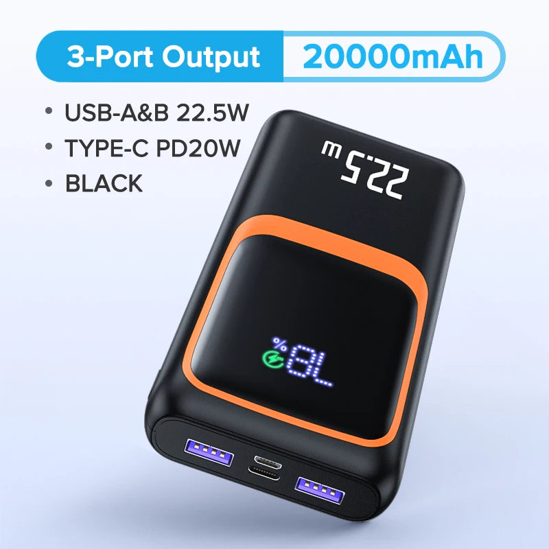 Batterie Externe 20 000 mAh – Charge Rapide 22,5W PD
