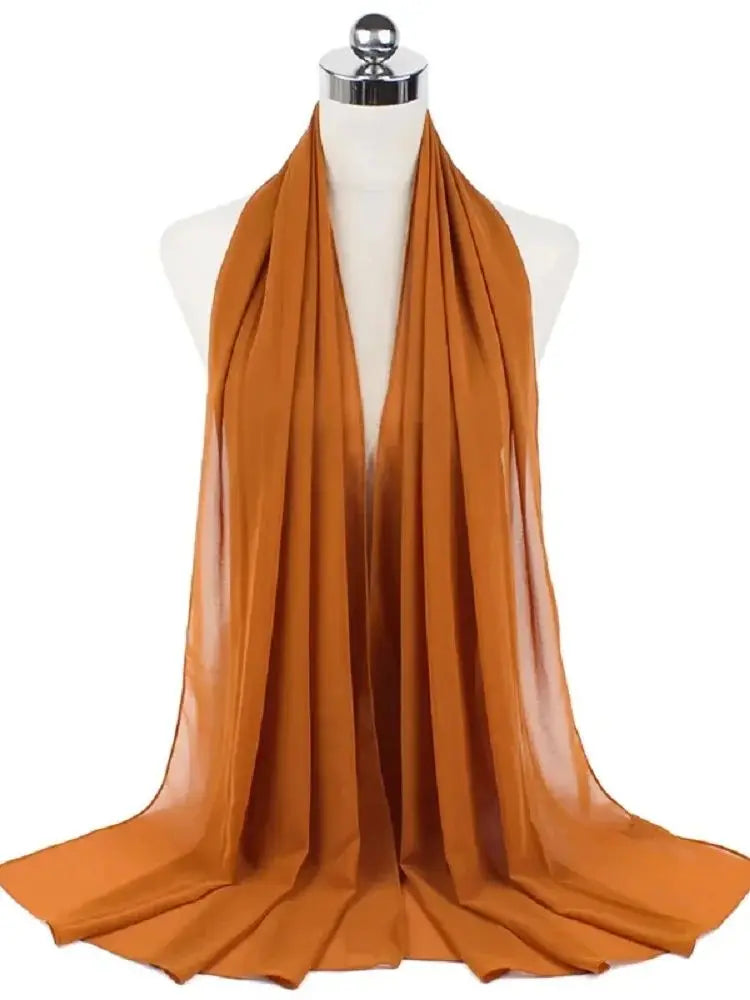 Foulard Mousseline Hijab uni pour Femme / Confort et Praticité