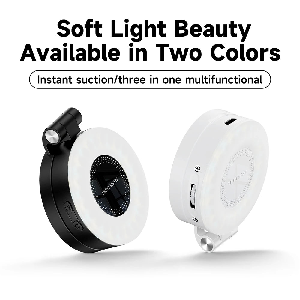 ✨ Lampe Selfie Magnétique – Miroir Intégré & Anneau LED 360° Pliable