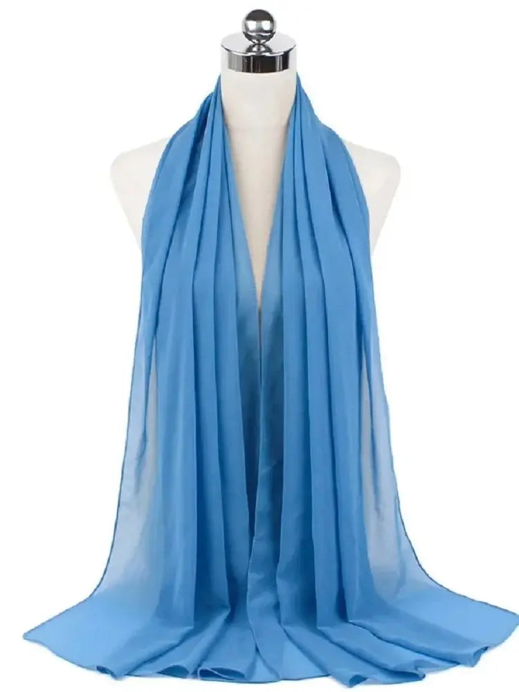 Foulard Mousseline Hijab uni pour Femme / Confort et Praticité