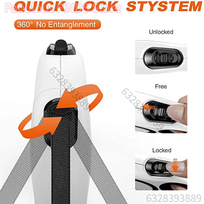 Laisse Extensible Rétractable – 3 m / 5 m / 8 m | Nylon Durable pour Chiens