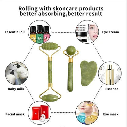 Rouleau & Gua Sha en Résine – Éclat du Visage