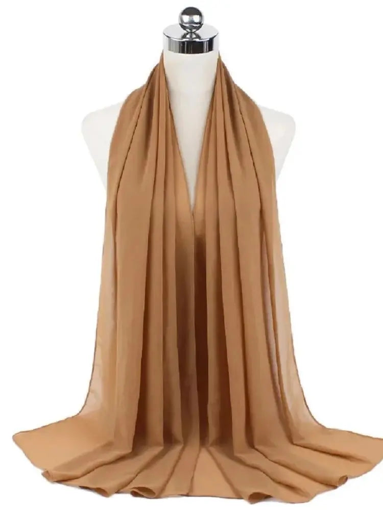 Foulard Mousseline Hijab uni pour Femme / Confort et Praticité