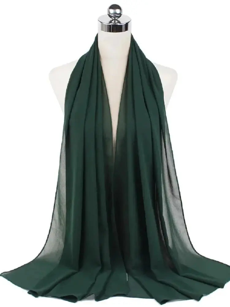 Foulard Mousseline Hijab uni pour Femme / Confort et Praticité