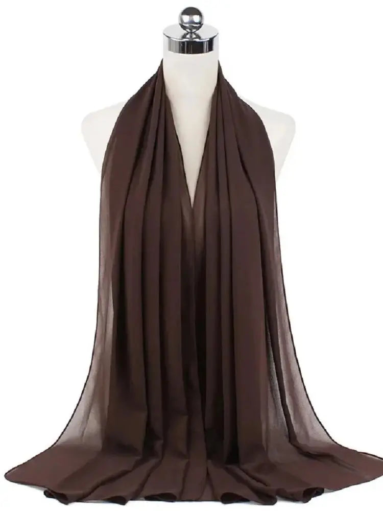 Foulard Mousseline Hijab uni pour Femme / Confort et Praticité