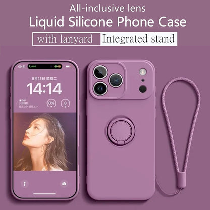 Coque Magnétique en Silicone Liquide avec Anneau de Support