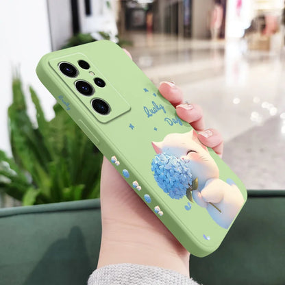 Coque de Protection "Chat en Soie Bleue" – Élégance & Protection Samsung Galaxy
