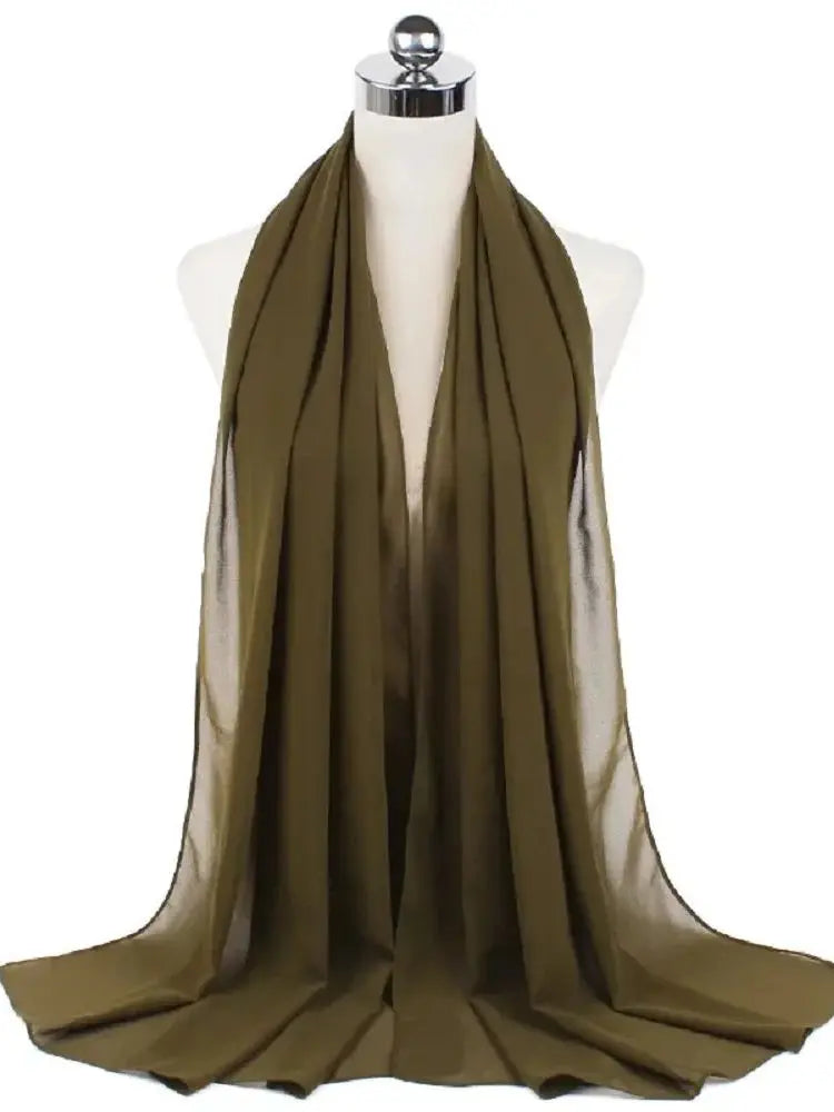 Foulard Mousseline Hijab uni pour Femme / Confort et Praticité