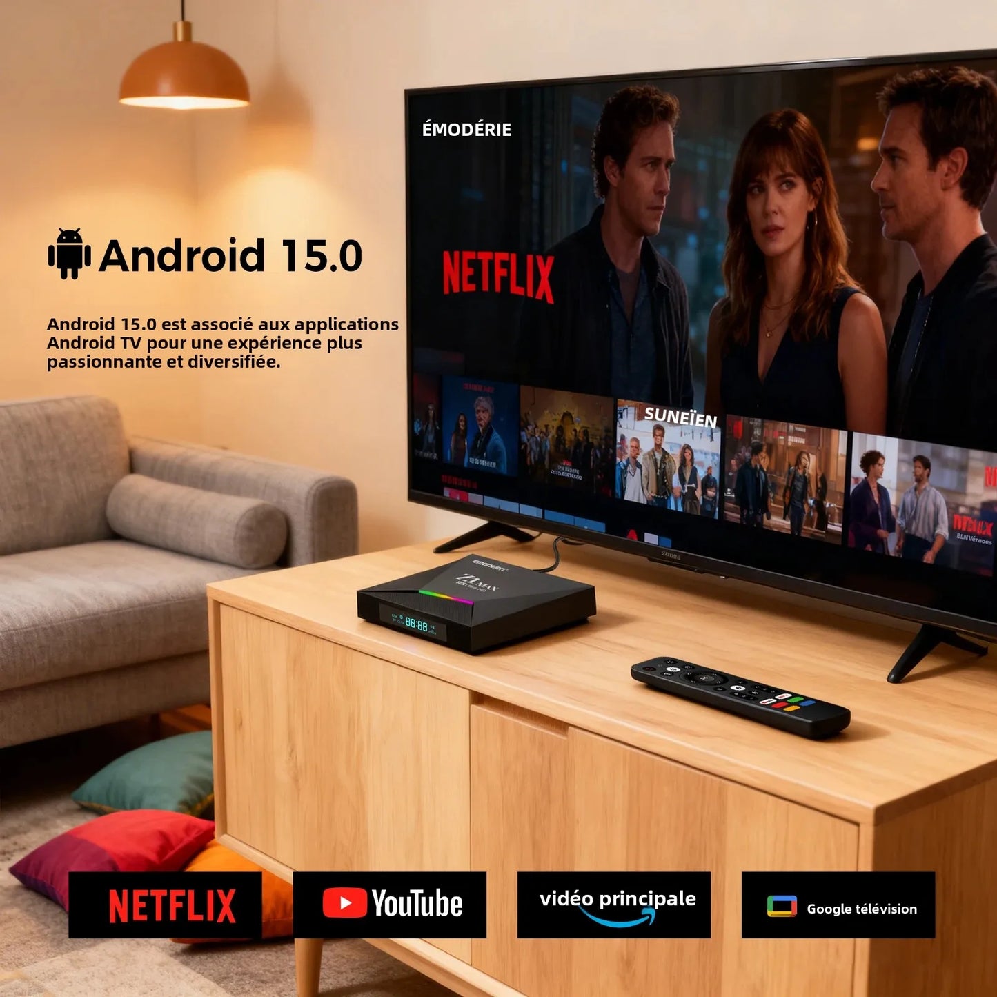 Boîtier TV Z1 Max Android 15 & Performance Ultra HD