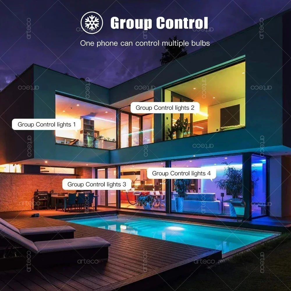 Ampoule LED Intelligente Wi-Fi & Bluetooth Compatible Alexa et Google