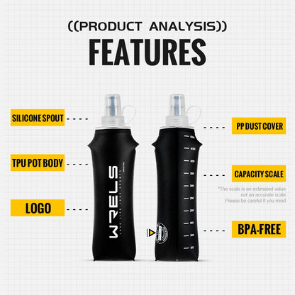 Gourde Pliable WRELS – TPU Ultraléger, Idéale Course