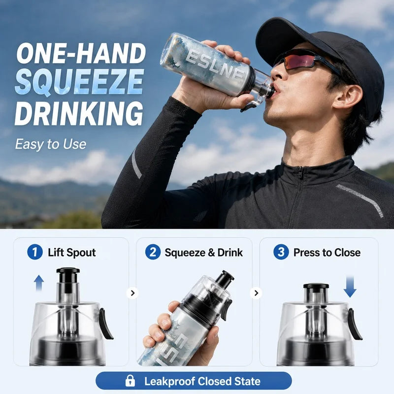 Gourde Brumisatrice 2‑en‑1 – 610 ml | Isotherme, Souple, légère et résistante rafraichissante & Étanche