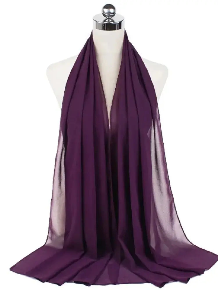 Foulard Mousseline Hijab uni pour Femme / Confort et Praticité