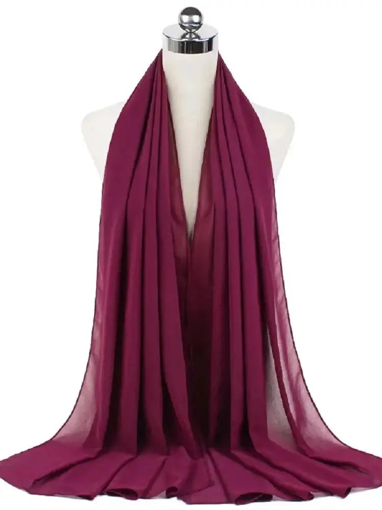 Foulard Mousseline Hijab uni pour Femme / Confort et Praticité