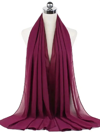 Foulard Mousseline Hijab uni pour Femme / Confort et Praticité